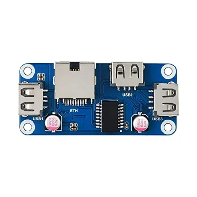 Abbildung von Ethernet/USB HUB HAT (B) for Raspberry Pi Series Board, with 1x RJ45 Ethernet Port, 3X USB 2.0 Ports, Plug and Play