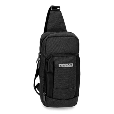 Abbildung von Movom Trimmed Umhängetasche, gekreuzt, Schwarz, 16 x 31 5,5 cm, Polyester, Umhängetasche