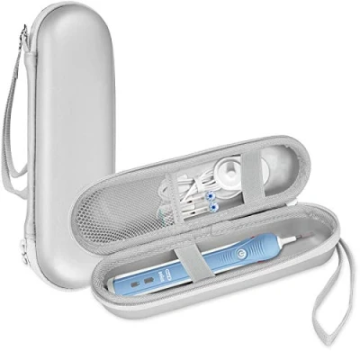 Abbildung von ProCase Elektrische Zahnbürste Etui für Oral B/Oral B Pro/Philips Sonicare Electric Toothbrush Hülle Reiseetui Elektrischer Zahnbürstenhalter Behälter Travel Case Silber