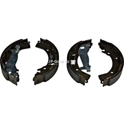 Abbildung von JP GROUP 3563901010 Bremsbacken Hinterachse 203 32 mit Hebel HYUNDAI: i20 I Schrägheck, i10 I, II Schrägheck