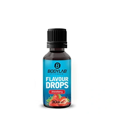Abbildung von Bodylab24 Flavour Drops 30ml Erdbeere, Kalorienfreie, Zuckerfreie &amp; Fettfreie Aroma Tropfen, Flavdrops zum Süßen von Lebensmitteln, Kaffee Sirup, Geschmackstropfen ohne Künstliche Farbstoffe