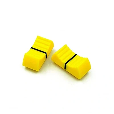 Abbildung von 10 Stück 24 mm x 11 Konsolen Mischpult Slider Fader Ersatzknopf, geeignet für Yamaha Soundcraft Behringer Mixer mit (gelb)