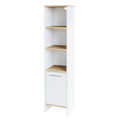 Abbildung von Vicco Badschrank Elvio, Weiß/Sonoma, 32 x 136.6 cm
