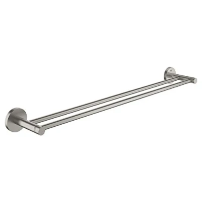 Abbildung von Grohe Essentials Handtuchhalter Doppelter Handtuchhalter, 600 mm, Supersteel 40802DC1