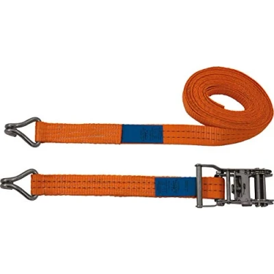 Abbildung von PETEX 43192835 Ratschenspanngurt 2 Teilig, 6 M, 35 mm, 1000/2000 Dan, Doppelspitzhaken, Orange