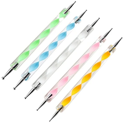 Abbildung von 5 Stück Dotting Pen Nail Art Tools/Spot Swirl Design Marbleizing Werkzeug für Punkte und zum Marmorieren von Hanyousheng