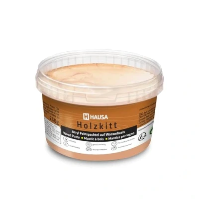 Abbildung von Hausa Holz Reparaturset Holzkitt, 250g gebrauchsfertig ausgezeichnete Füllkraft rissbeständig, 250 St., Gramm Buche Mittel Holzspachtelmasse Kitt für Holz, Holzspachtel/Füllmasse zum Reparieren