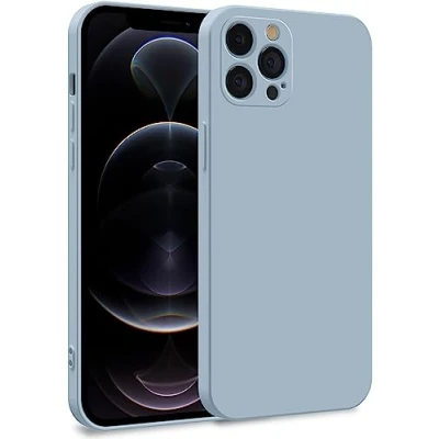 Abbildung von MyGadget Hülle kompatibel mit iPhone 12 Pro Zweilagige Handyhülle Kameraschutz Cover Innenfutter &amp; Silikon außen Hell Blau
