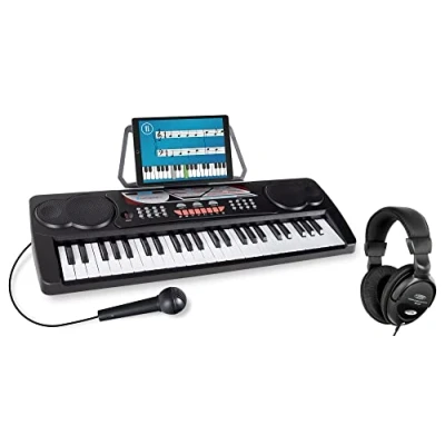 Abbildung von McGrey Home Keyboard BK 4910 Kinder Einsteigerkeyboard mit 49 Tasten (Spar Set, 2 St., inkl. Mikrofon, Kopfhörer &amp; Notenständer), 16 Sounds, 10 Rhythmen und Lernfunktion