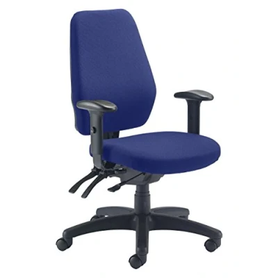 Abbildung von Office Hippo 24 Stunde Hohe Rückenlehne Bürostuhl mit Armlehnen, Stoff, Royal Blau