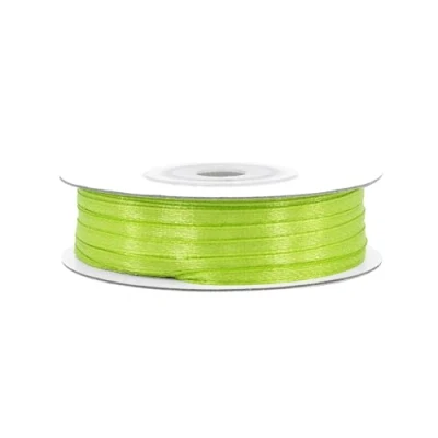 Abbildung von 50m Rolle Satinband 3mm // Schleifenband Deko Band Dekoband Geschenkband Dekoration Hochzeit Taufe (maigrün 550 / hellgrün)