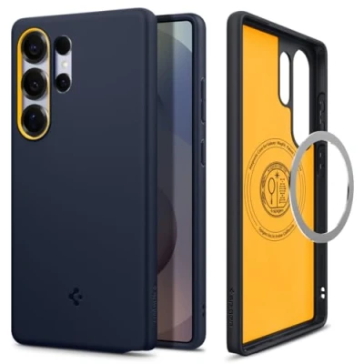 Abbildung von Spigen NanoPop MagFit Hülle für Samsung Galaxy S25 Ultra, Kompatibel mit MagSafe Blueberry Navy