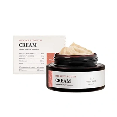 Abbildung von [VILLAGE 11 FACTORY] MIRACLE YOUTH CREAM (50ml) Koreanische Hautpflege Gesichtscreme mit 0,1% Retinol und Squalan spendet Feuchtigkeit festigt 85% natürliche Inhaltsstoffe