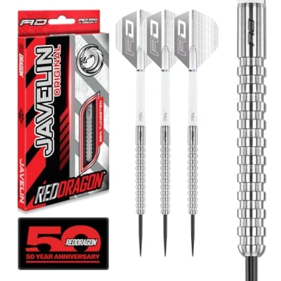 Abbildung von RED DRAGON Javelin Steel Dartpfeile 20 Gramm Profi Steeldarts Set, 3 x Darts mit Flights und Schäfte