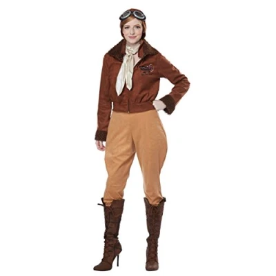Abbildung von California Costumes Damen Amelia Earhart Kostüm, braun, Small