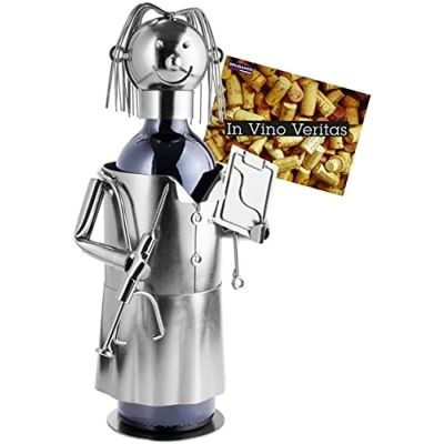 Abbildung von BRUBAKER Weinflaschenhalter Ärztin, (inklusive Grußkarte), Metall Skulptur, Wein Geschenk