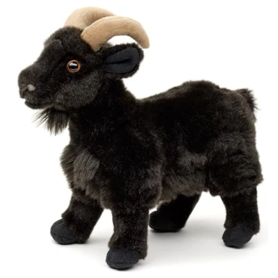 Abbildung von Uni Toys Kuscheltier Bergziege Weiß o. Schwarz 29 cm (Länge) Plüsch Ziege, Plüschtier, zu 100 % recyceltes Füllmaterial