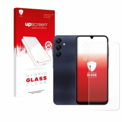 Abbildung von upscreen Schutzglas für Samsung Galaxy A25 5G (Display+Kamera) Schutzfolie, Glas Folie [Klar, 9H Panzerschutz, Anti Fingerprint]