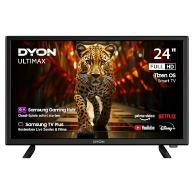 Abbildung von DYON ULTIMAX 24F TI 24 Zoll (60 cm) Fernseher (1080p, Full HD Smart TV, Tizen OS, Triple Tuner (DVB C/ S2/ T2), Samsung &amp; Gaming Hub, Prime Video, Netflix, Disney+) [2025]
