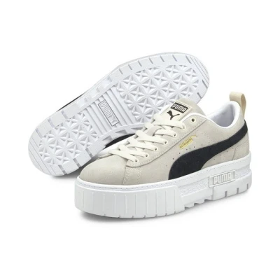 Abbildung von Puma Mayze Sneaker low, Damen, Größe: 41, Ivory glow Veloursleder