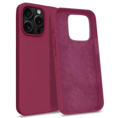 Abbildung von MyGadget Hülle kompatibel mit iPhone 15 Pro Gummierte Handyhülle [ 3 Layer Struktur ] Schutzhülle Soft Inlay &amp; Hardcase Cover außen Bordeaux