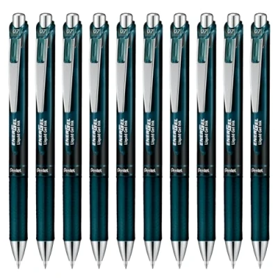 Abbildung von Pentel EnerGel XM BL77A2 Gelschreiber mit Druckmechanik, indigo schwarz (12 Stück)