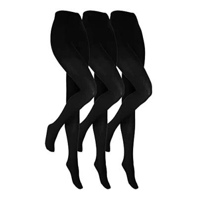 Abbildung von HEAT HOLDERS 3er Pack Damen Strumpfhose Gefüttert Thermo Schwarz für Winter (S, Schwarz)