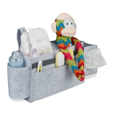 Abbildung von relaxdays Betttasche für Hochbett aus Filz, hellgrau