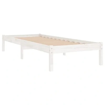 Abbildung von vidaXL Kiefer Massivholzbett Bettgestell Bett Holzbett Einzelbett Futonbett Bettrahmen Schlafzimmerbett Schlafzimmermöbel Weiß 90x200cm