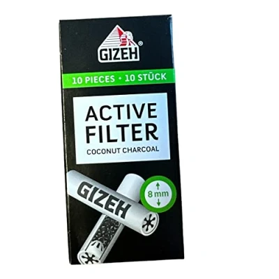 Abbildung von Gizeh Aktivkohlefilter Ø 6mm für Joint, Zubehör Zigarette, Blunt, Spliff, Sportzigarette, I Mehrere Paketgrößen erhältlich auf Kokosnuss Basis