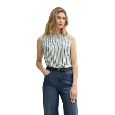 Abbildung von TOM Tailor Bluse, Damen, Größe: XL, Green white tile minimal