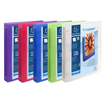 Abbildung von EXACOMPTA Ringbuchmappe 15x Ringbuch PP 700µ 4 Ringe 30mm Rücken 40mm A4 Maxi sortiert 51769E, Personalisierbar Ringbücher