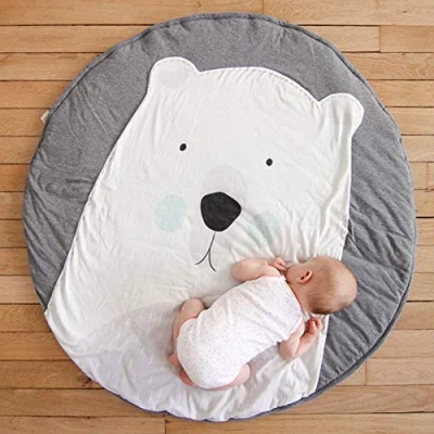 Abbildung von KIKOM Baby Krabbeldecke Cartoon Tier Spielmatte Spieldecke Baumwolle Weiche Schlafteppich für Kinder 90CM (Eisbär)