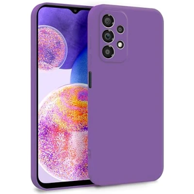 Abbildung von MyGadget Hülle für Samsung Galaxy A23 5G Zweilagige Handyhülle mit Kameraschutz Cover Innenfutter &amp; Silikon außen Lila