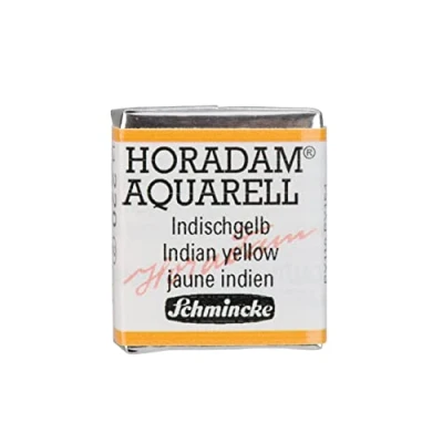 Abbildung von Schmincke HORADAM® AQUARELL feinste Künstler Aquarellfarben, 220 Indischgelb, 14 044, 1/2 Näpfchen