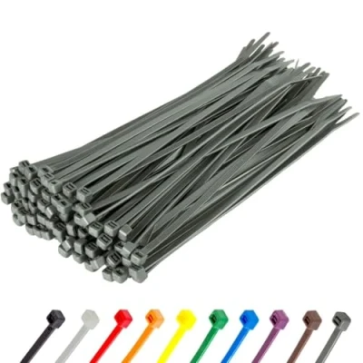 Abbildung von Gocableties Kabelbinder 100 Stück Silber/Grau, 370 mm x 4,8 mit 22,2 kg Zugfestigkeit, lang, UV Beständig Set
