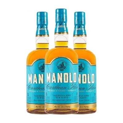 Abbildung von Rum Manolo Caribbean 5 Jahre 70 cl (Schachtel mit 3 Flaschen von cl)