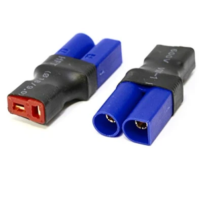 Abbildung von VUNIVERSUM 2X Stück Premium Adapter EC5 Stecker Male auf T Dean Buchse Female Hochstromstecker 5mm Goldstecker Adapterkabel für Lipo Akku Batterie von Mr.Stecker Modellbau®