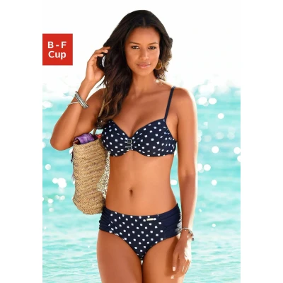 Abbildung von Lascana SET Bikini, Damen, Größe: 36xF, Navy and white