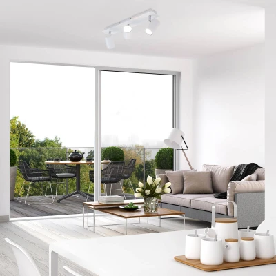 Abbildung von Briloner Leuchten LED Deckenspots 2857036 Run, ohne Leuchtmittel, Warmweiß, Deckenlampe, 45x8x12,3cm, Weiß, max.40W, GU10, Wohnzimmer, Flur, Büro