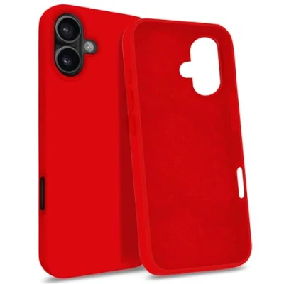 Abbildung von MyGadget Hülle für iPhone 16 Gummierte Handyhülle [ 3 Layer Struktur ] Schutzhülle mit Soft Inlay &amp; Hardcase Cover außen Rot