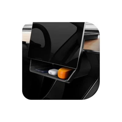 Abbildung von Spigen Tesla Model Y und 3 2021 2023 Aufbewahrungsbox unter dem Bildschirm Tablet Organizer Box Halterung Aufbewahrung entworfen für Zubehör