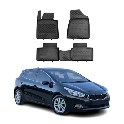 Abbildung von OMAC Gummimatten Fußmatten kompatibel mit Kia Ceed 2012 2018 TPE Automatten Schwarz 4X