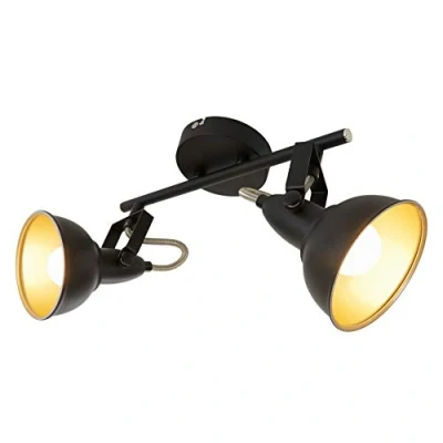 Abbildung von Briloner Leuchten Deckenspots 2049 025, schwenkbar, retro, ohne Leuchtmittel, Warmweiß, Deckenlampe, 30,4x10x18,1cm, Schwarz Gold, max.40W, E14, Wohnzimmer