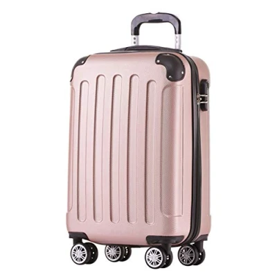 Abbildung von BEIBYE Hartschalen Koffer Trolley Rollkoffer Reisekoffer Handgepäck 4 Rollen (M L XL Set) (Rosa Gold, M)