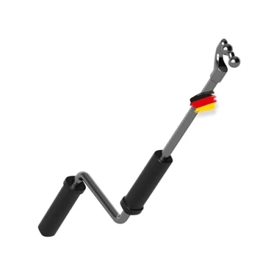 Abbildung von BAUHELD® Markisenkurbel mit Kugel Haken [Made in Germany] Markisenstange aus verzinktem Stahl [120cm] Hochfester Handgriff Kunststoff Kompatibel runden Markisen Ösen Metall