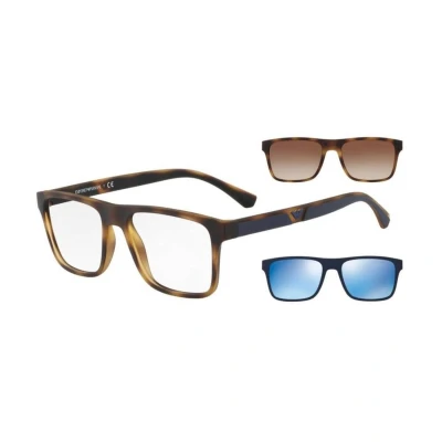 Abbildung von Emporio Armani Herren EA4115 50891W Sonnenbrillen Injiziert Schildkröte Transparent Quadratisch Normal Clip on