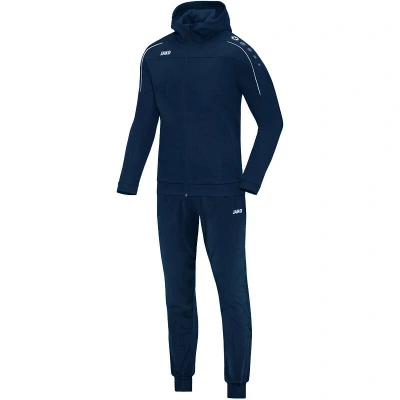 Abbildung von JAKO Trainingsanzug Kinder Polyester Classico mit Kapuze Marine Gr. 128 Jogginganzug 2 teilig für Sport und Alltag, Jogginghose &amp; Trainingsjacke