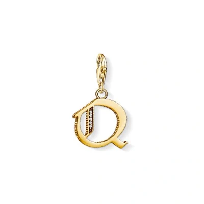 Abbildung von Thomas Sabo Damen Charm Anhänger Q Buchstabe Gold Club 925 Sterling Silber 1623 414 39