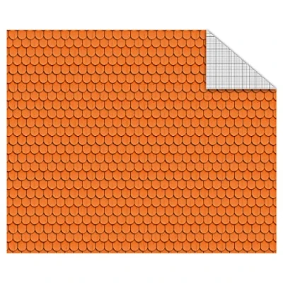 Abbildung von Ursus 11404602F Fotokarton für Modellbau &amp; Papier Häuser, Holzschindel orange, DIN A4, 300 g/qm, 10 Blatt, beidseitig bedrucktes Bastel Papier, Motiv Karton, Kunstwerke